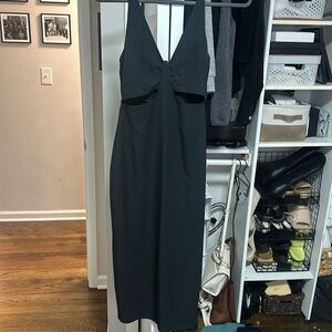 Black midi cut out abercrombie dress
